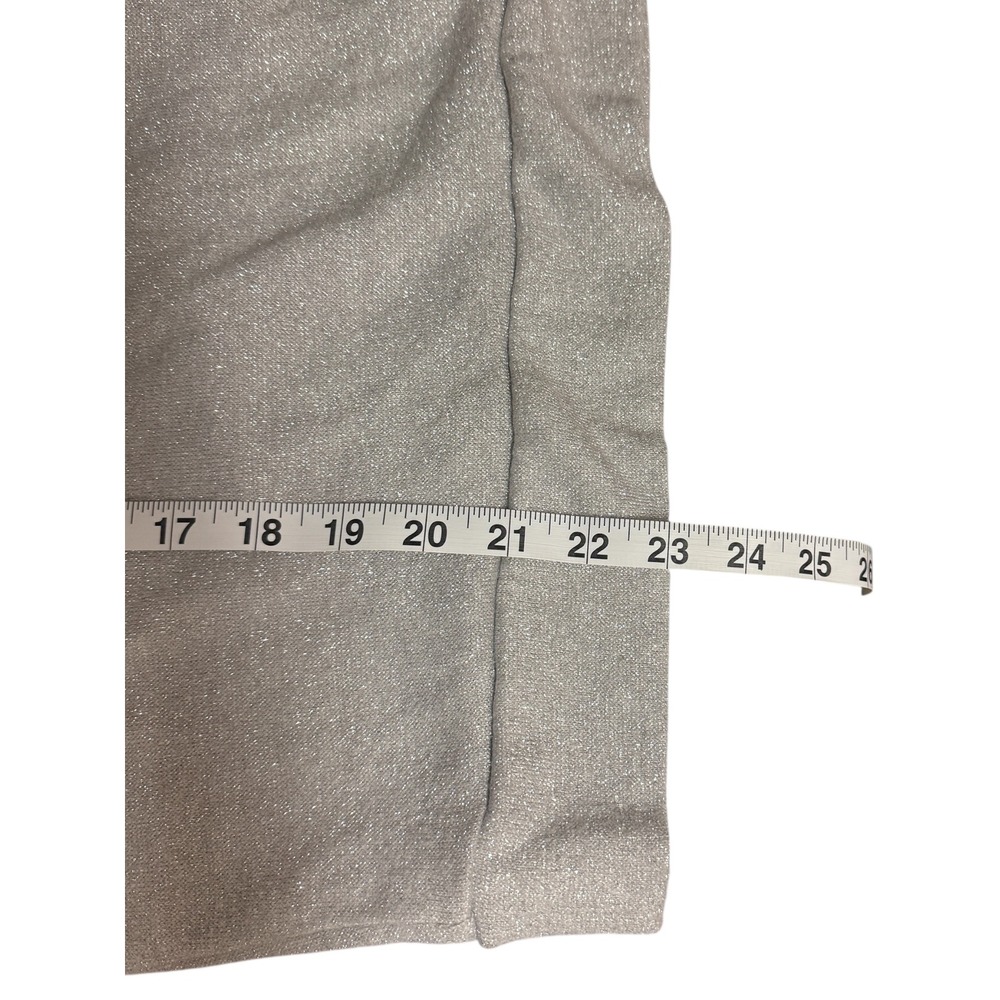 Banana Republic Womens Silver Sparkle Knit Wrap Front Long Sleeve Top Size L - Picture 9 of 9